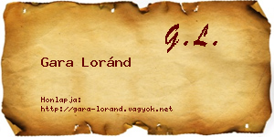 Gara Loránd névjegykártya